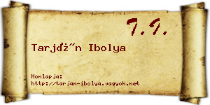 Tarján Ibolya névjegykártya
